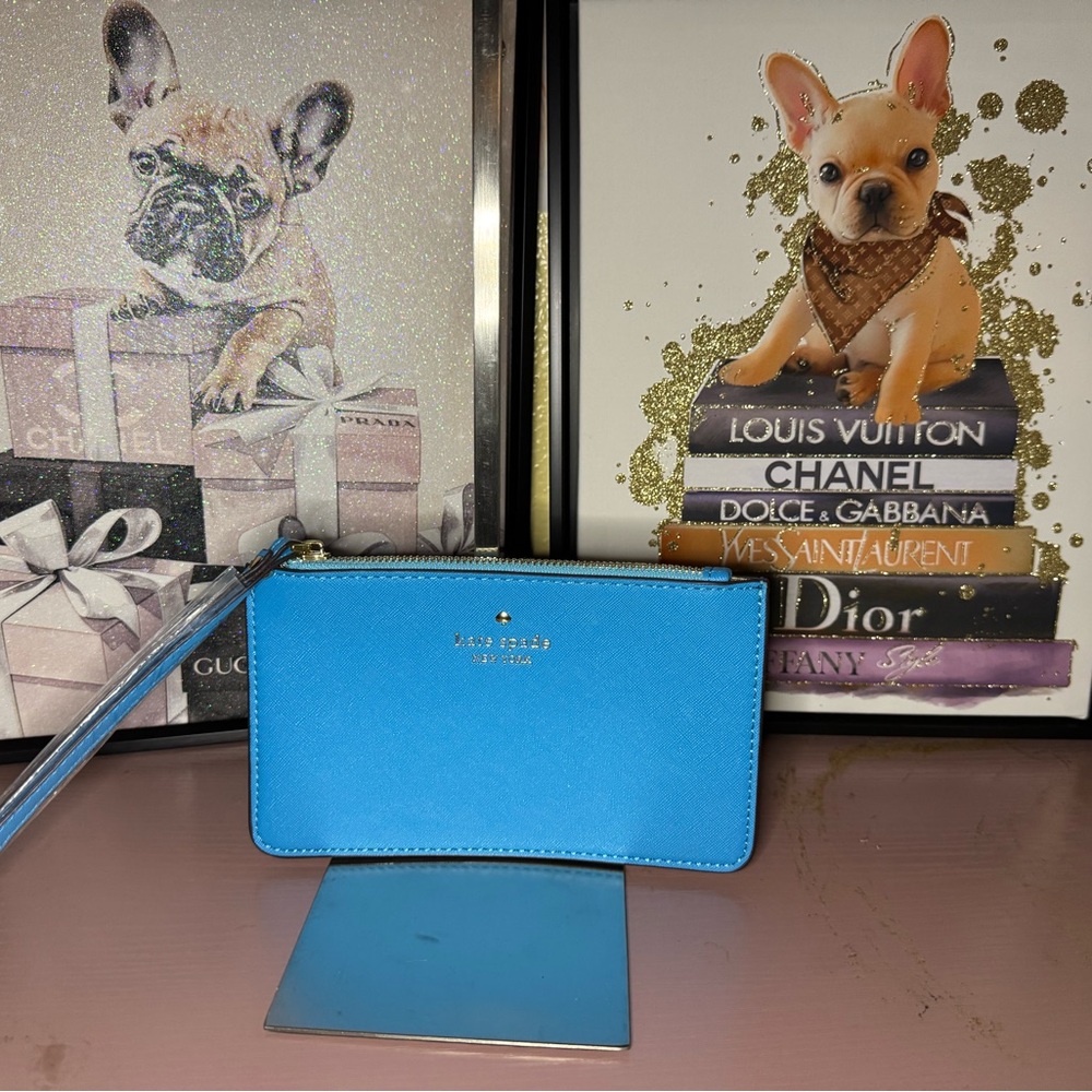 Kate Spade Blue Saffiano Card Holder